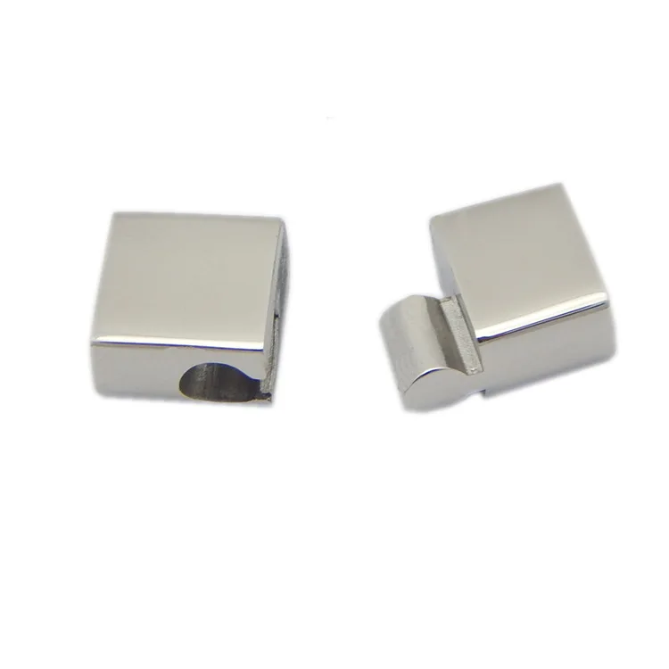 Гладкие магнитные застежки из нержавеющей стали 316L с двумя отверстиями 4 мм 6