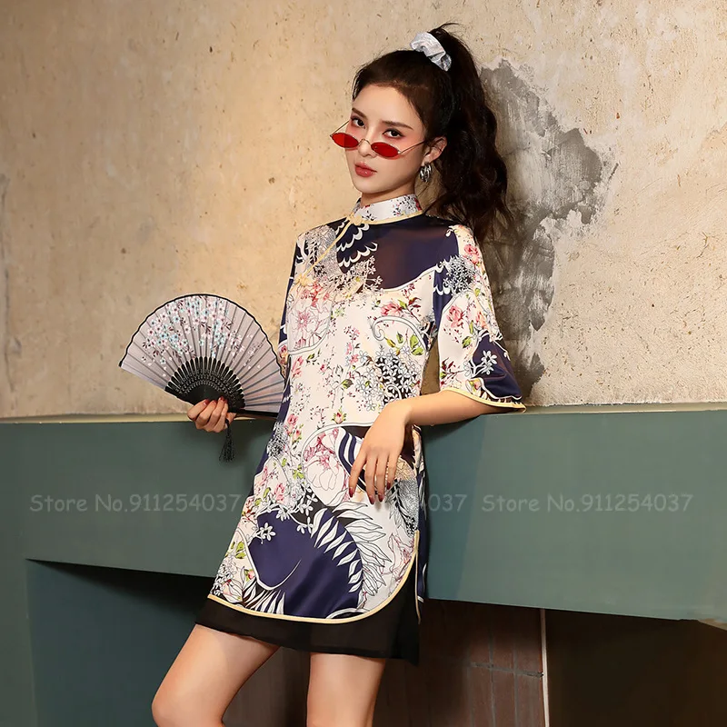 Модная обувь в китайском Стиль РЕТРО ПРИНТ Qipao женские элегантные вечерние