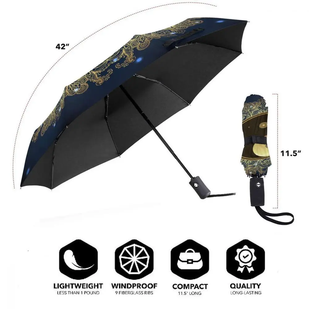 Economici Resistente Al Vento Pieghevoli Donne Ombrello Automatico Auto Mandala Yin Yang Simbolo Antivento Ombrelli Da Pioggia Per Gli Uomini Parasole