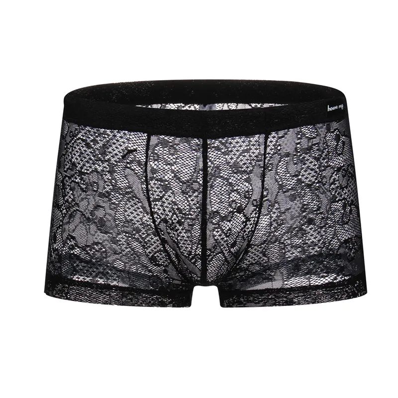 

See Through Boxers Underwear Men Transparent Low Waist Breathable Underwear Mesh Male Lace Boxer Fashion Sexy Shorts Boxers