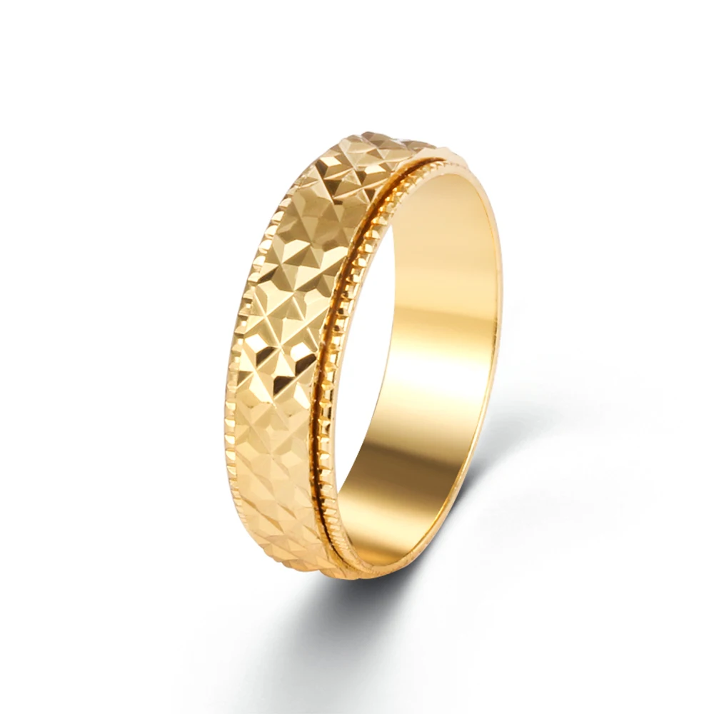 

Gold Plated Pattern Couple Rings Women Rings Fashion Simple Banquet Wedding Rings Specially Designed for Ladies Give Girl Gift