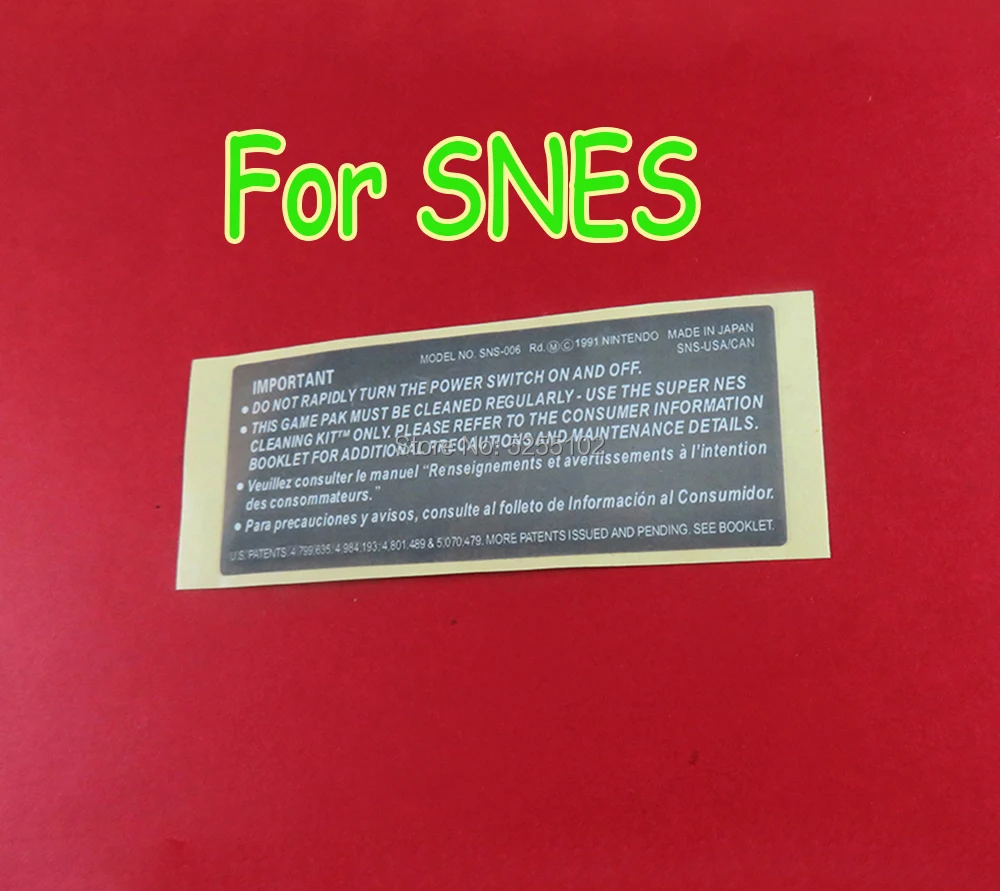 Сменная наклейка на заднюю крышку для игровых карт SNES этикетка версии snes