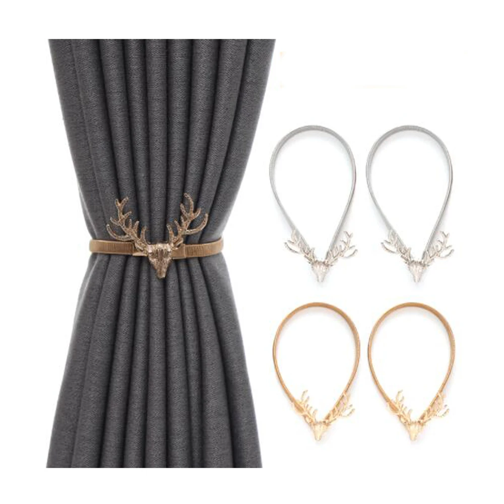 

Elastically Stretchable Metal Curtain Buckles Clips Decor Curtains Holders Tieback For Home Decoration Accessories Golden Silve