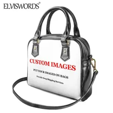 ELVISWORDS Hot Fashion 3D Customize Picture/Logo Women Shoulder Handbag Brand Design PU Leather Bags Ladies Casual Bolsos Mujer