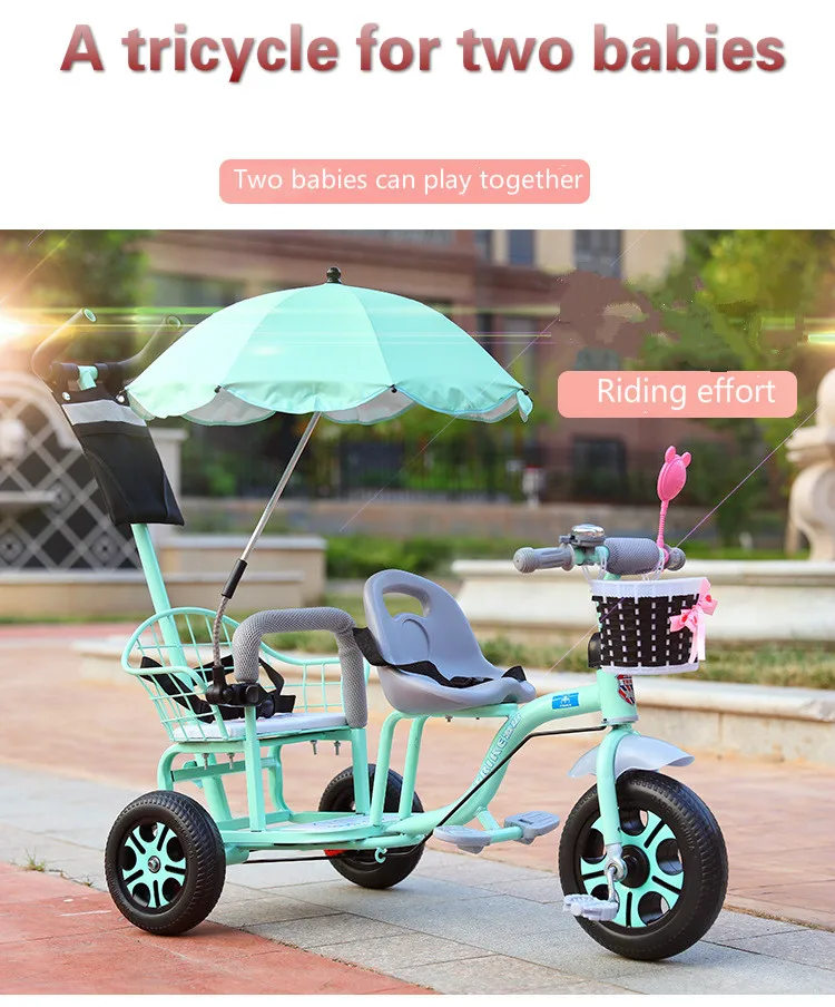 Baby Stroller Child Double Tricycle Bicycle Baby Twin Stroller Baby Twins 0-3Y 4-6Y Lightweight and Versatile
