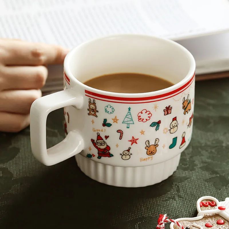 

Ceramic Christmas Coffee Mug Can Be Heated Home Kitchen Drinkware Mug Coffee Cup кружки Christmas Elk Mugs For Tea Milk