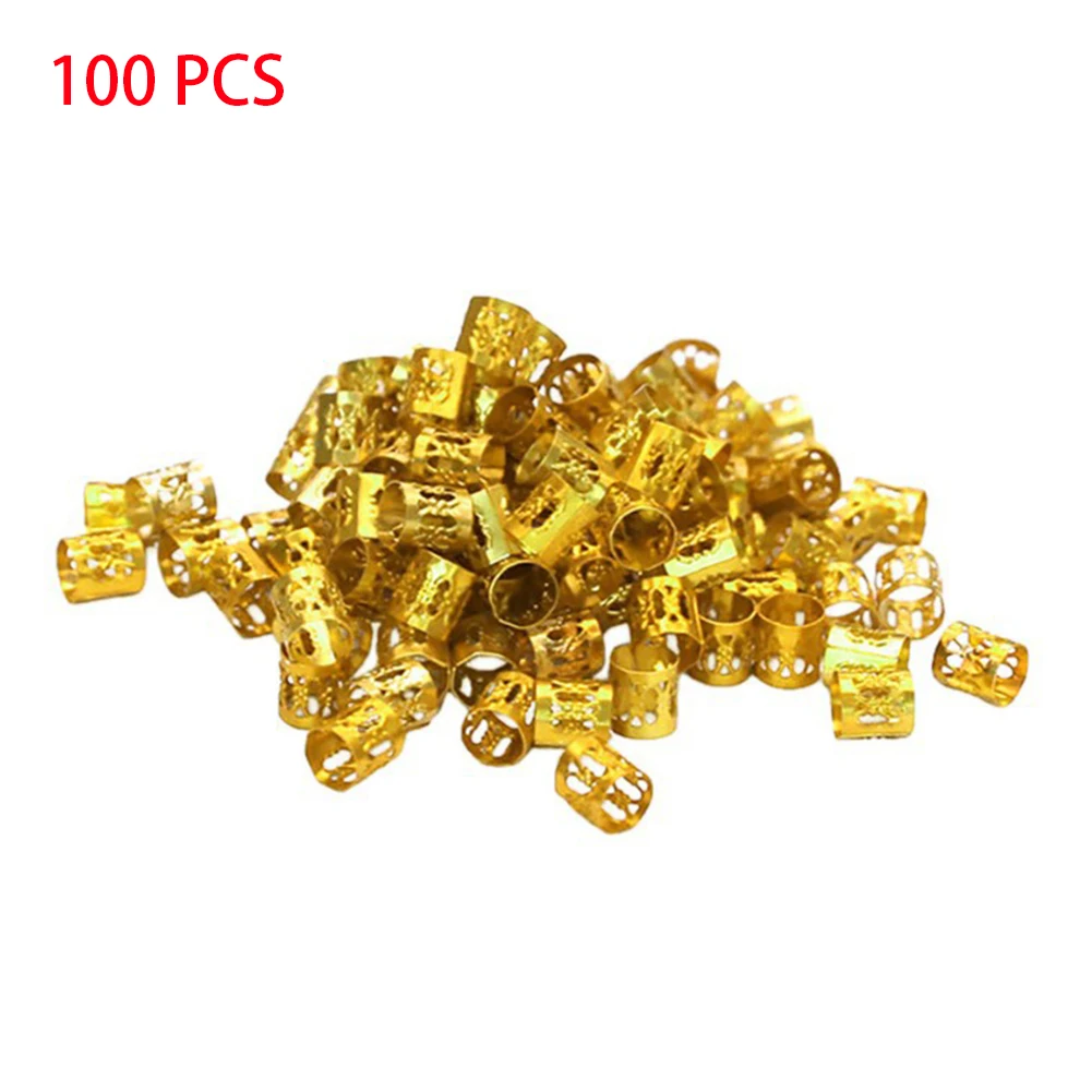 100 шт Золотое металлическое кольцо дреды бусины для косичек волосы дредов