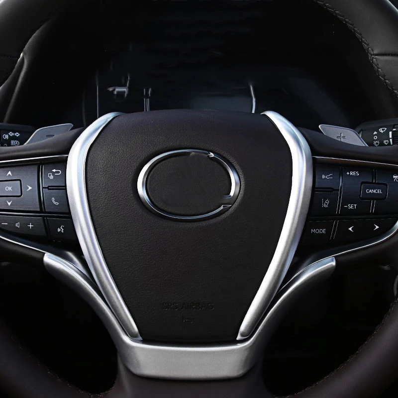 

Car Steering Wheel Trim Chrome Decoration for Lexus Es 2018 2019 2020 2021 Es200 Es300 Es300h 300h 350 250 260 Accessories Auto