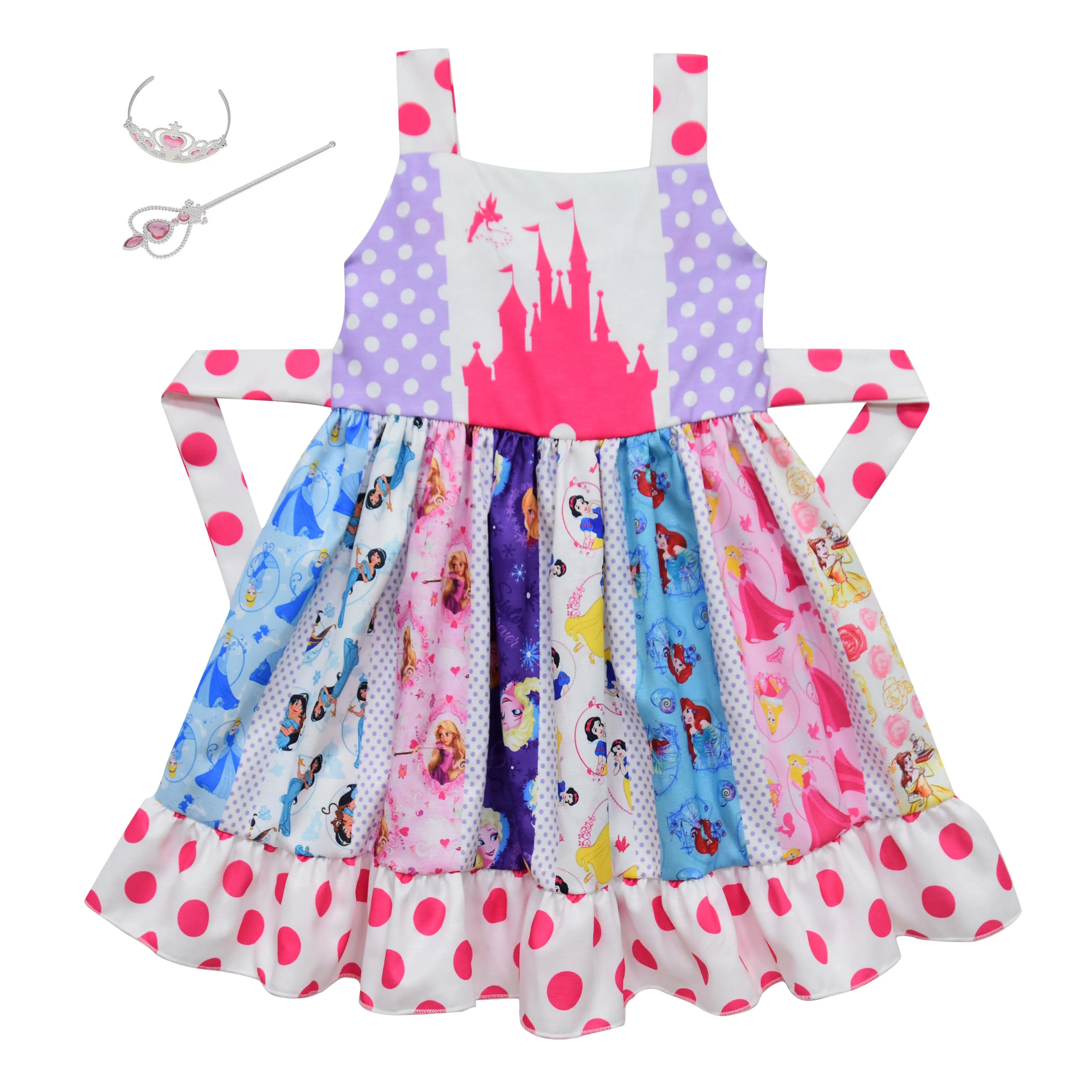 Платье белоснежное без рукавов с мультяшным принтом | Детская одежда и обувь