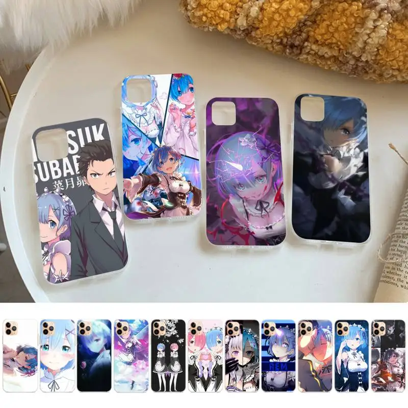 

ReZero kara Hajimeru Isekai Seikatsu Riem Phone Case for iPhone 13 11 12 pro XS MAX 8 7 6 6S Plus X 5S SE 2020 XR cover