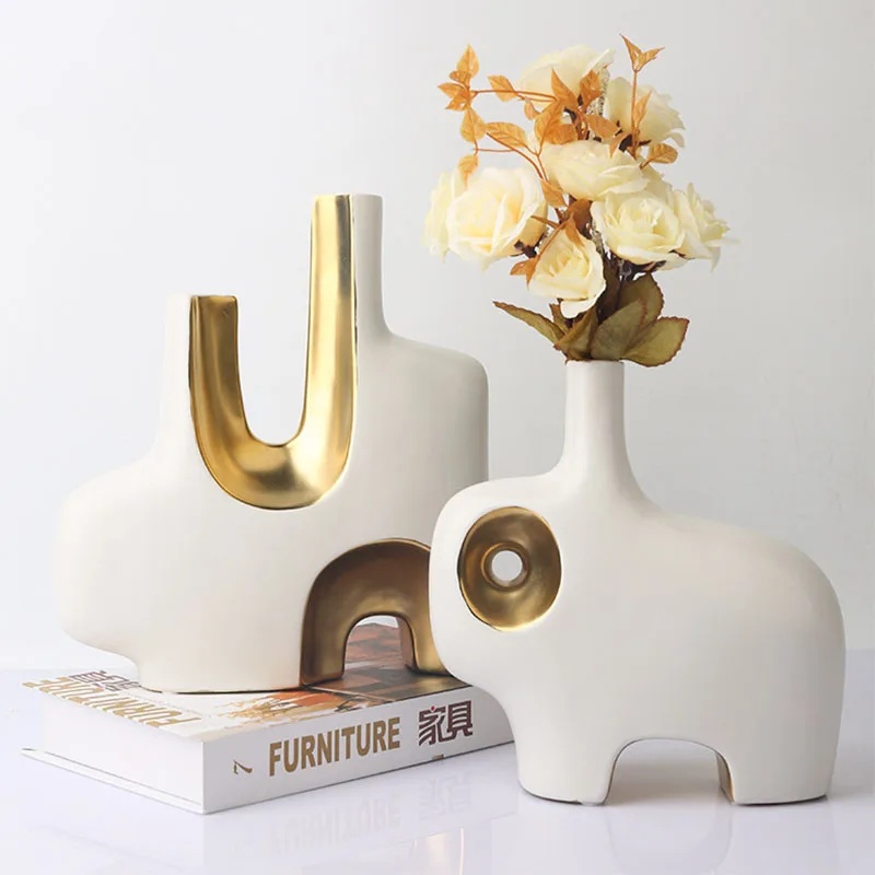 

Керамические украшения для дома, ручная работа, окрашенные вазы украшения для гостиной, Цветочная композиция, подарки на новоселье, украшен...