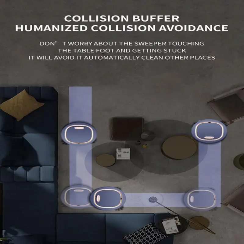 Robot Vacuum Cleaner 1200Pa Super Suction Power Silent And Ultra-thin 1200mAh Battery Sweeper Home Intelligent FOR XIAOMI | Дом и сад