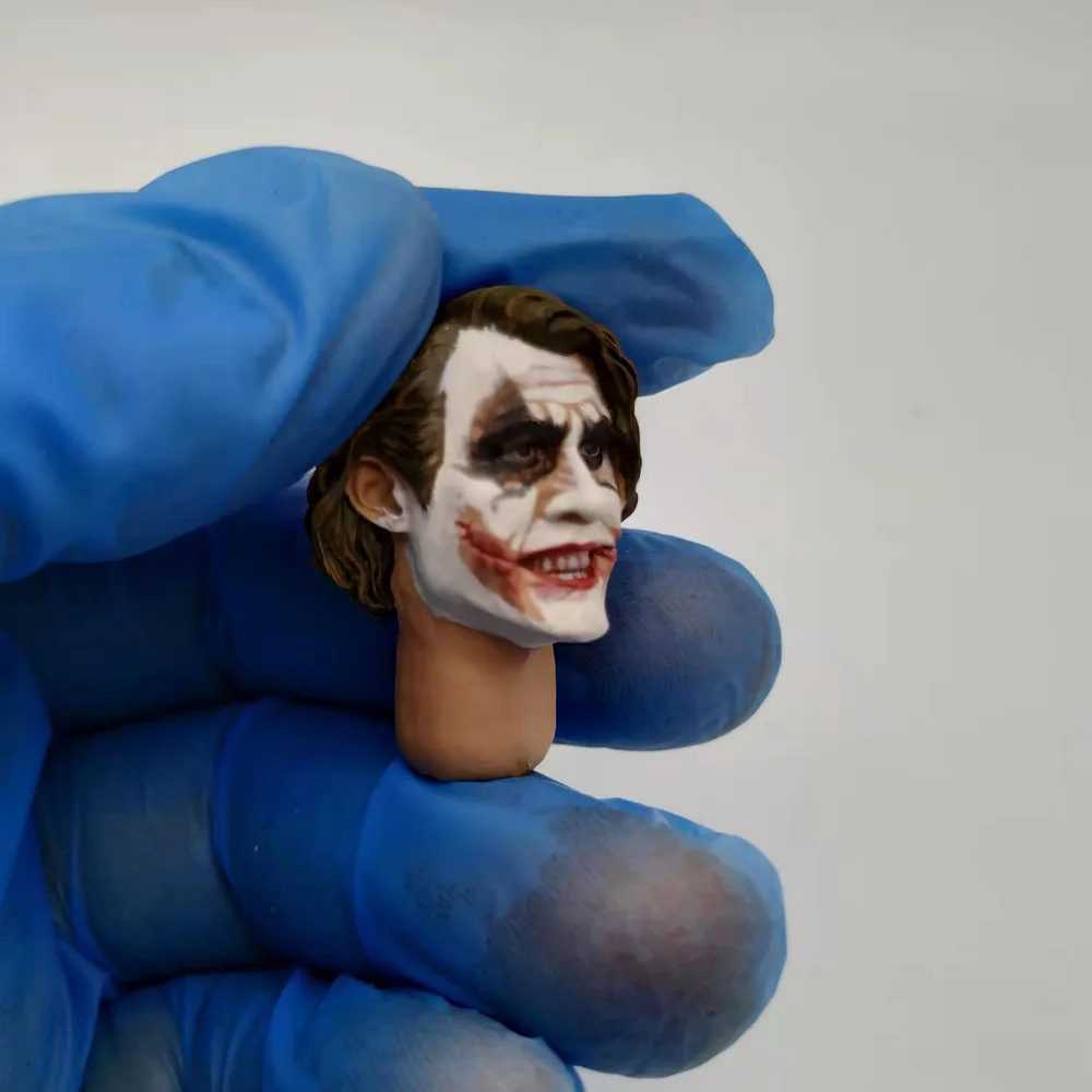 Ручная роспись масштаб 1/12 Heath Ledger голова Темного рыцаря клоуна для 6-дюймовой