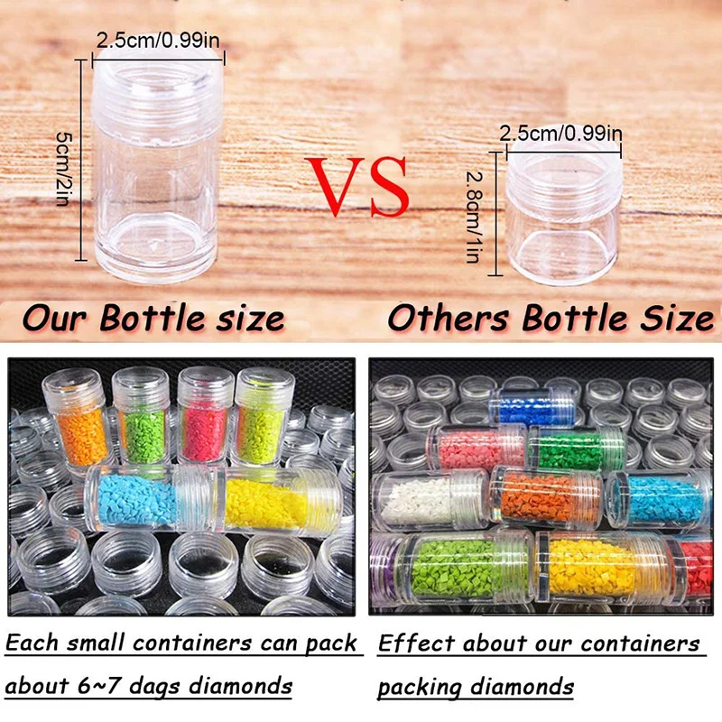 

60/30 Grids Diamond Painting Storage Containers Diamond Painting Shockproof Jars For Jewelry Beads Charms Glitter Rhinestones