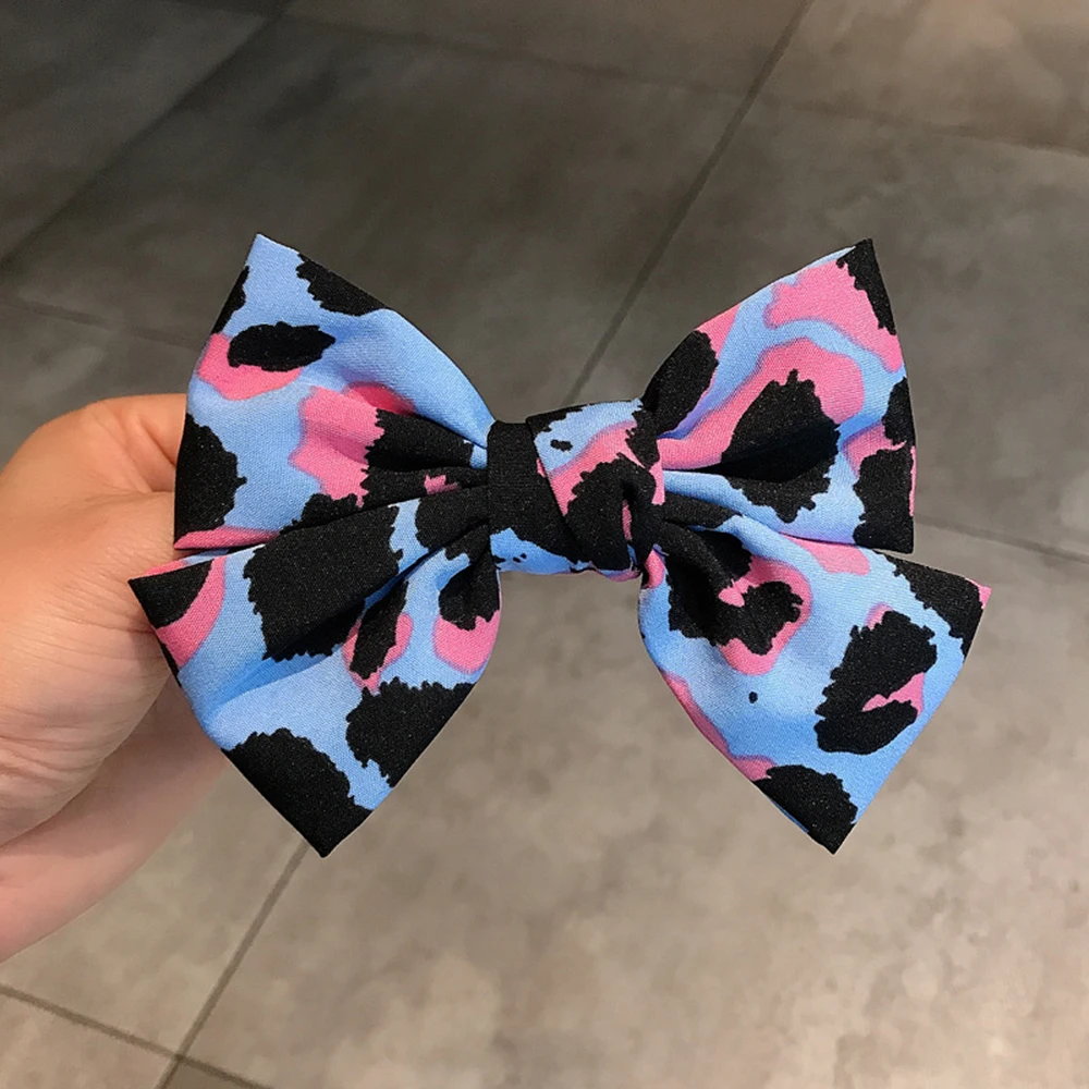 

Oversized Bow Hair Accessories Fashion Fabric Hairpins Big Bow Hairpins Women Girls Satin Ladies Hairpins Cute Cow Print Hairpin