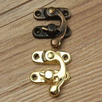 12pcs small antique metal lock decorative buckle hook gift wooden jewelry box padlock with screws furniture hardware