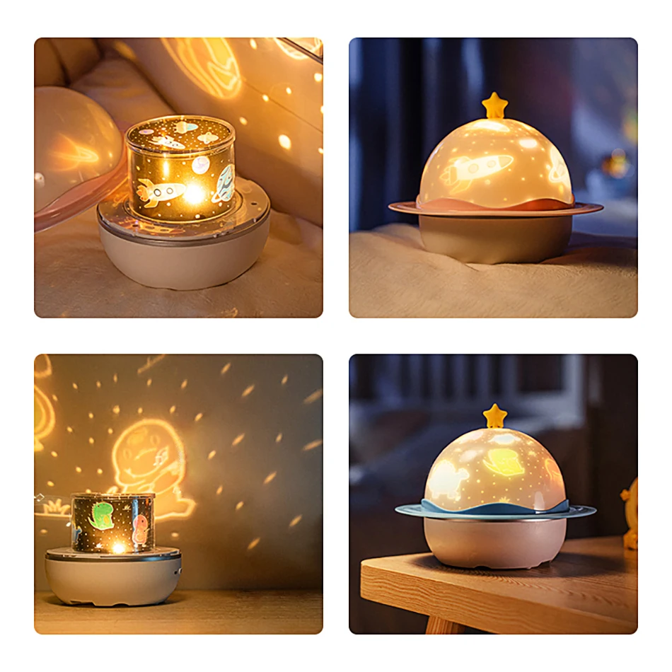 Вращающийся ночник проектор романтическая звездная звезда планета динозавр