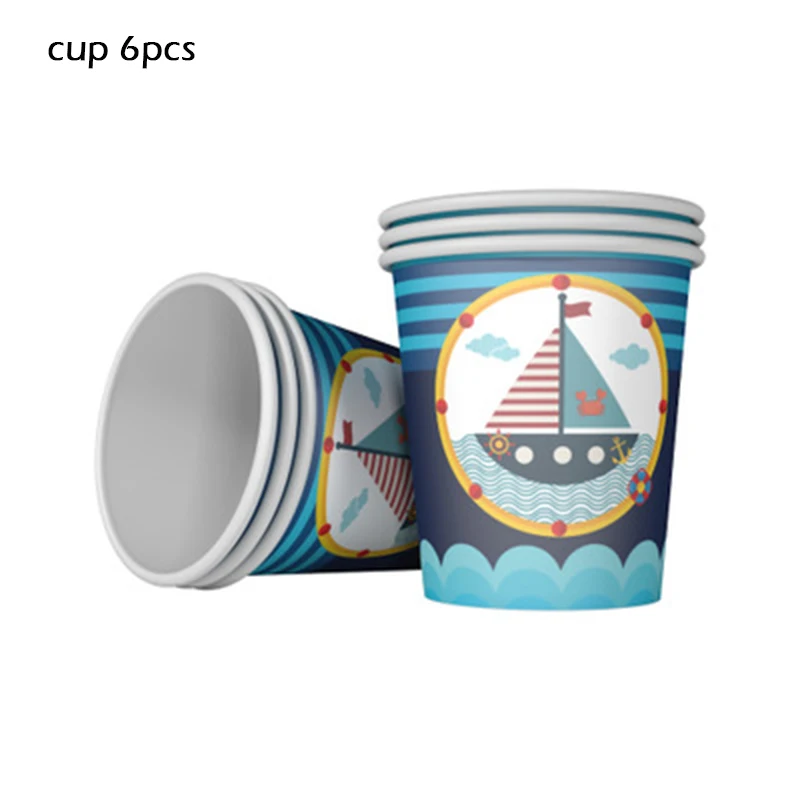Набор навигационной посуды с парусной тематикой набор одноразовой для вечеринки