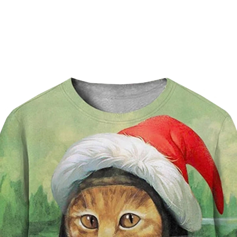 

New Winter Christmas Runway Women Pullovers Hoodies Funny Red Print Pattern Vintage Ladies Knitted Jumper Clothes