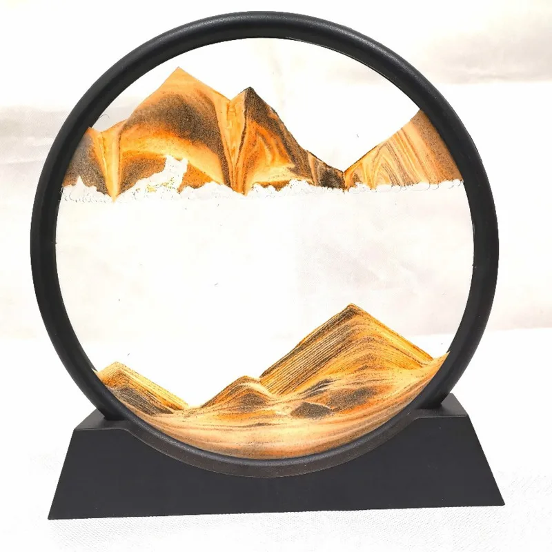 7/12 дюймов движущийся песок искусство рисунок круглый стекло 3D глубоководный