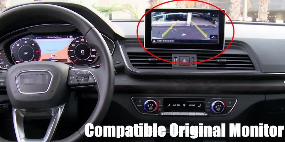 Original Screen Upgrade Reverse Dynamic Trajectory Parking Image Rear Camera Trunk Handle Car For Audi Q5 Q5L