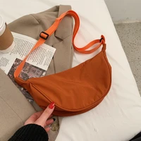 fashion nylon women crossbody bag simple ladies hobos small shoulder underarm bags solid color female purse handbags bolso mujer