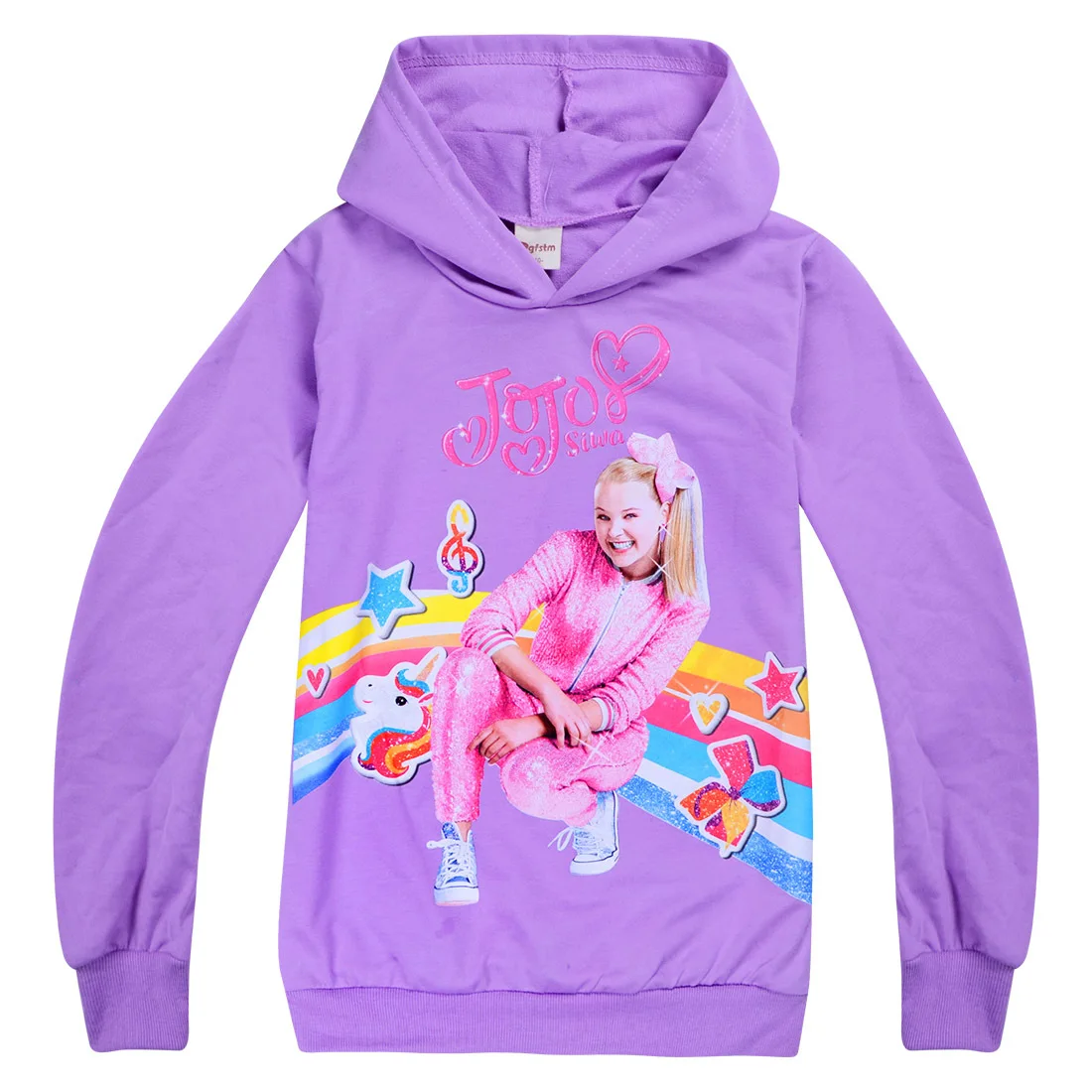 

New Tops Girls T-Shirt Children's Clothes Spring and Autumn Cartoon JOJO Siwa Print Children's Hoodie T-Shirt Girls Cotton Tees