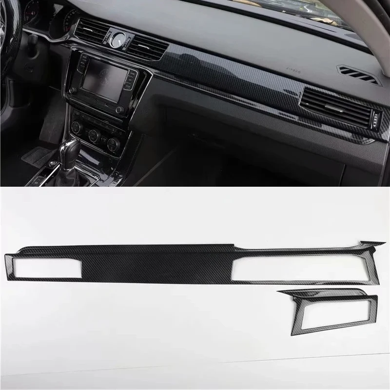 

Fit For Volkswagen Passat 2016-2018 Left Hand Drive 2PCS ABS Car Dashboard Trim Console Panel Molding Cover Car Styling