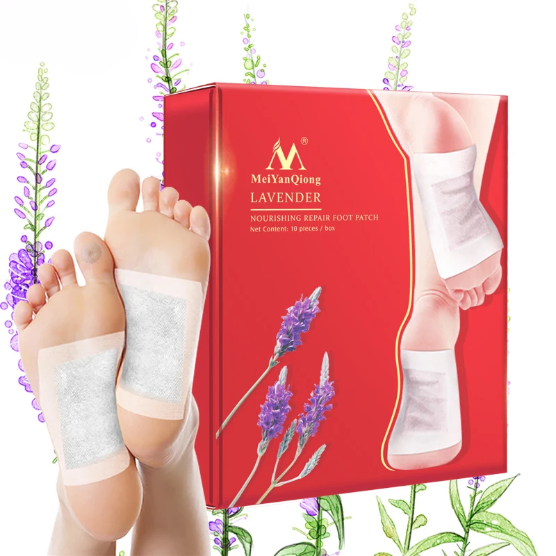 

10 Tablets Lavender Detox Slimming Foot Patches Pads Acne Remover Foot Patch Improve Sleep Quality Loss Weight Slimming Patch