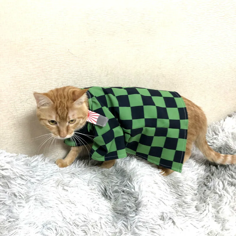 Халат-кимоно для кошек мультяшная Одежда собак и рассекающая демонов косплея