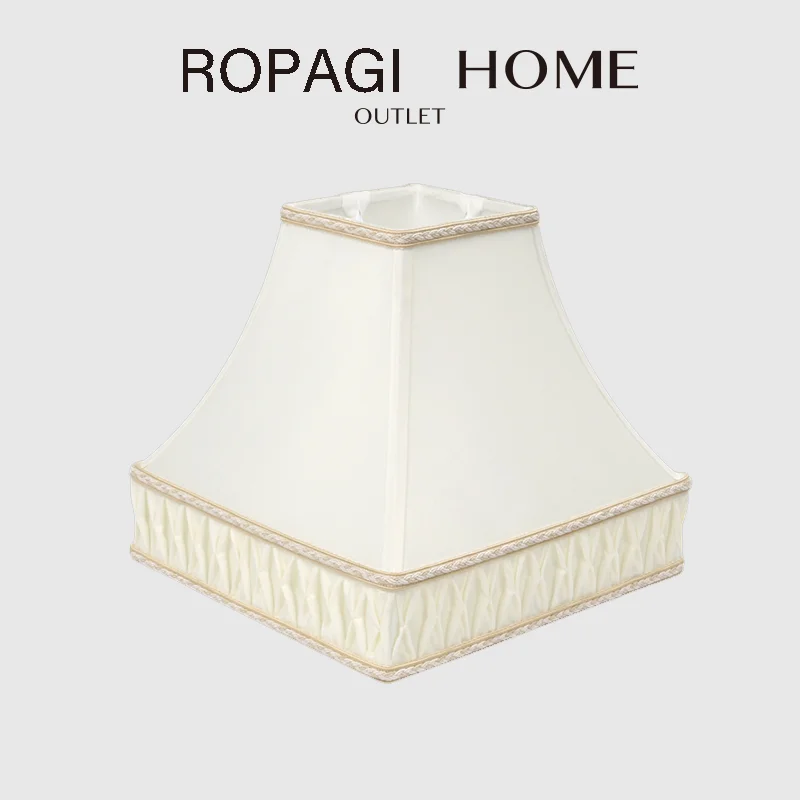 Европейский домашний квадратный абажур для лампы декоративный белый и бежевый