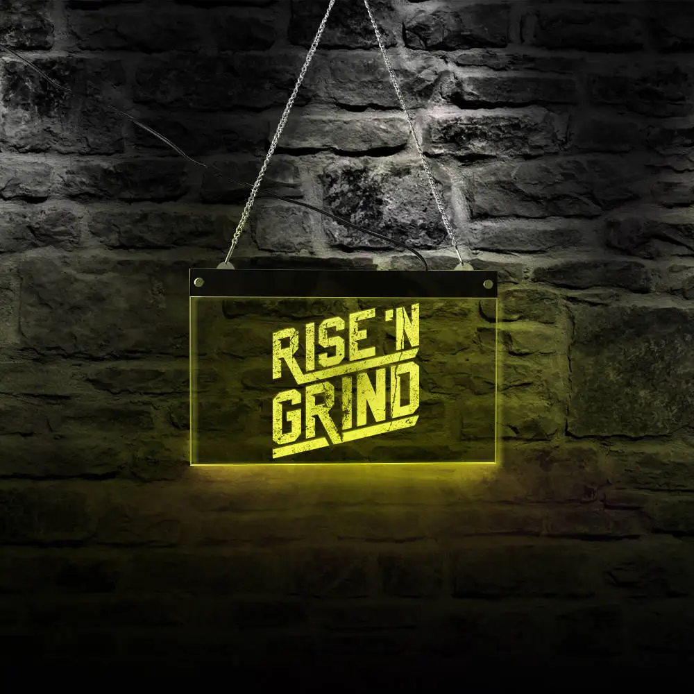 Светодиодный неоновый знак Rise and Grind на заказ персонализированная вдохновляющая