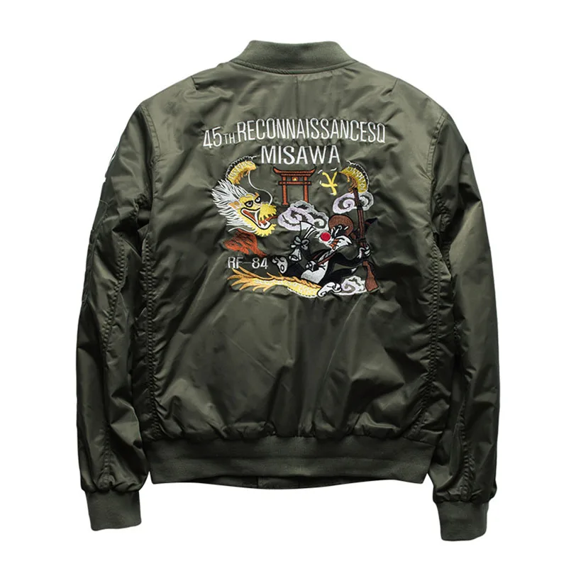 

Куртка-бомбер с вышивкой для мужчин и женщин, ветровка Yokosuka Sukajan, Мужская армейская куртка-пилот Ma1, пальто для осени, колледжа 2022