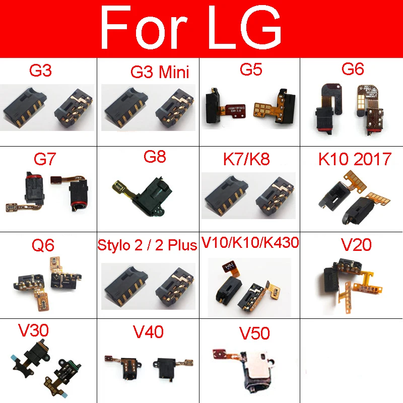 Гибкий кабель аудиоразъема для LG V20 V30 V40 V10 K10 K430 разъем наушников G7 G6 G5 G4 Q6 Stylo 2