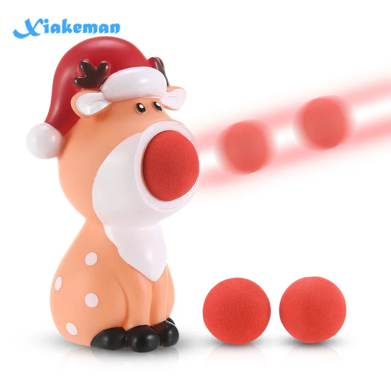 Набор (4 шт.) забавная игрушка ПВХ пинч стрельба пули пушки Рождество лося