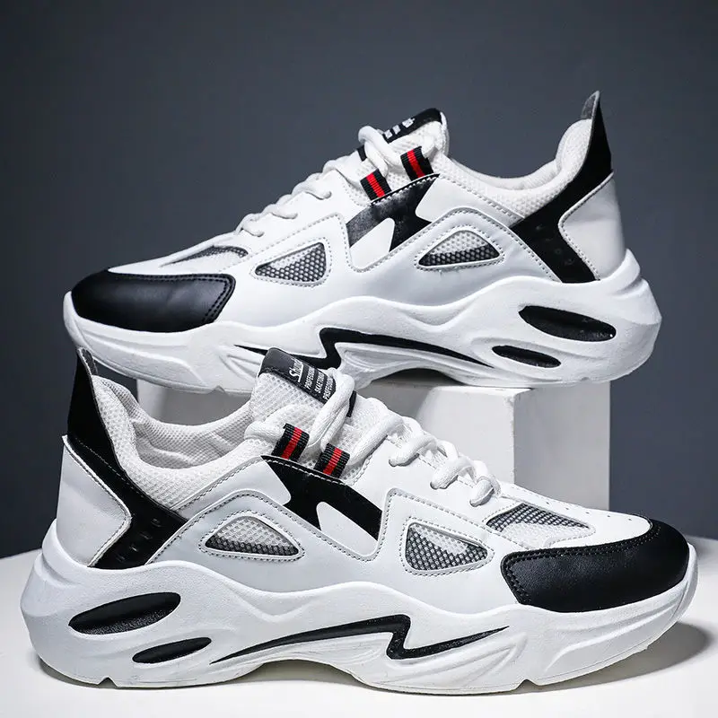 

fashion Mesh Men Shoes Breathable White Mens Sneakers Trendy Lace-Up Lightweight Black Walking Big Size Man Tenis Shoe