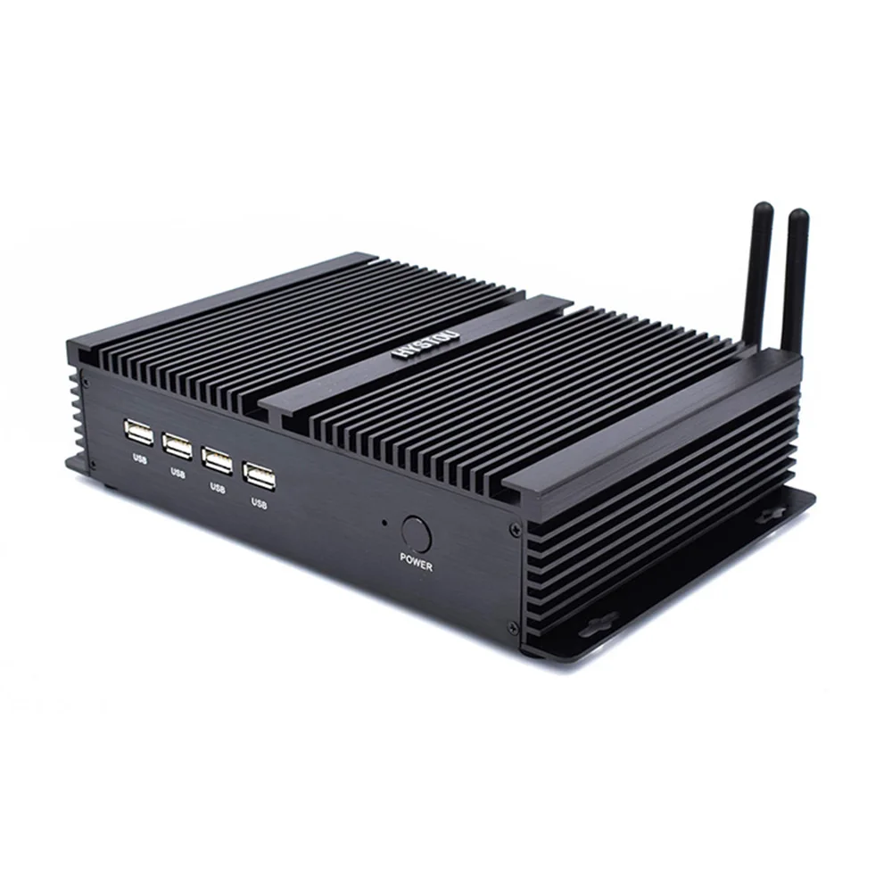 Hystou встроенный мини ПК Core i5 безвентиляторный промышленный компьютер VGA HD Celeron 1037u