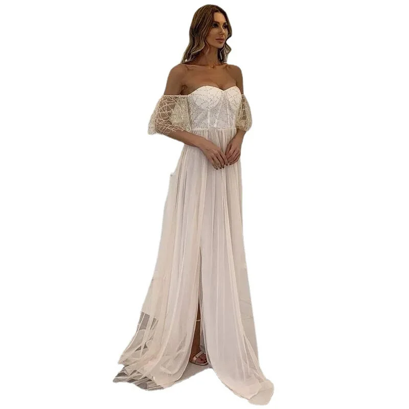 Осень-зима 2021 европейские и американские шифоновые вечерние женские платья с