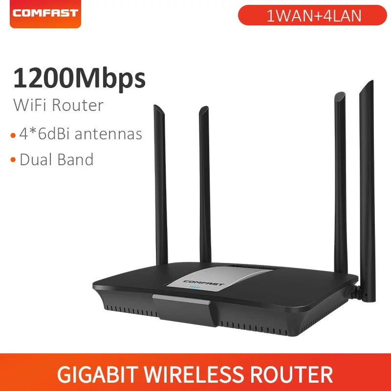 COMFAST Wi-Fi маршрутизатор 300 м 1200 Мбит/с 2 4G 5 ГГц антенны с высоким коэффициентом