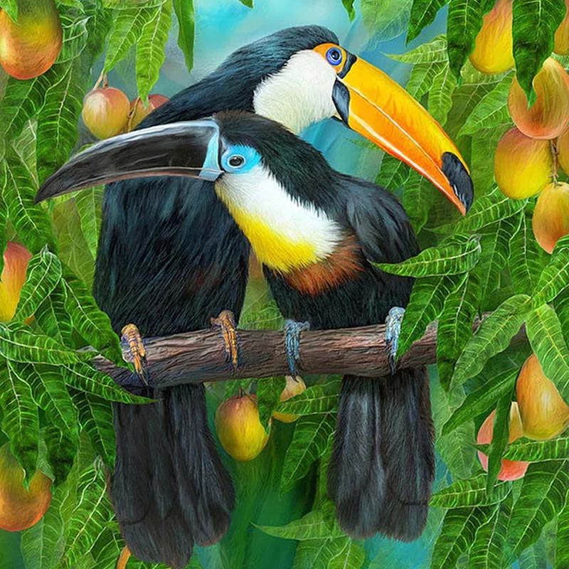 

Animal Diamond Painting Parrot Bird 5D DIY Daimond Embroidery Fruit Tree Full Drill Cross Stitch Picture Home Decor Wall Art T23