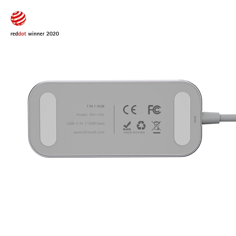 Концентратор данных BlitzWolf BW-TH5 7 в 1 USB Type-C 3 порта 0 устройство для чтения TF-карт PD
