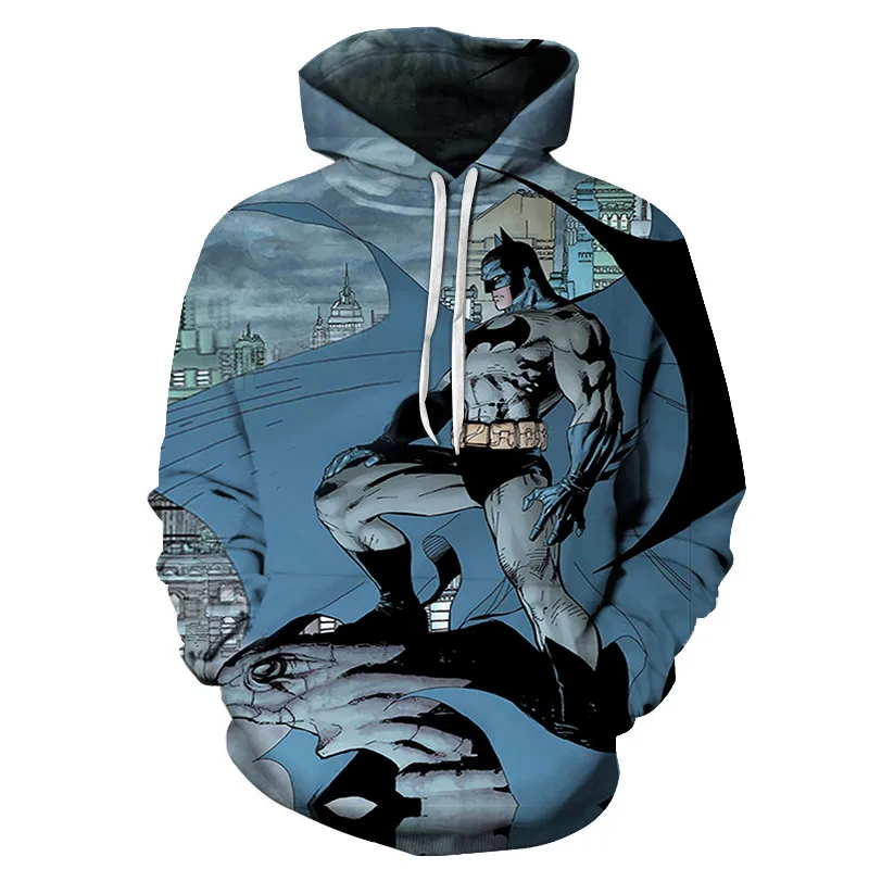 2019 New Batman 3D Print Casual Hoodies Super Hero Cartoon Sweatshirt With Cap Comics Men Zipper Clothing Autumn fashion | Мужская