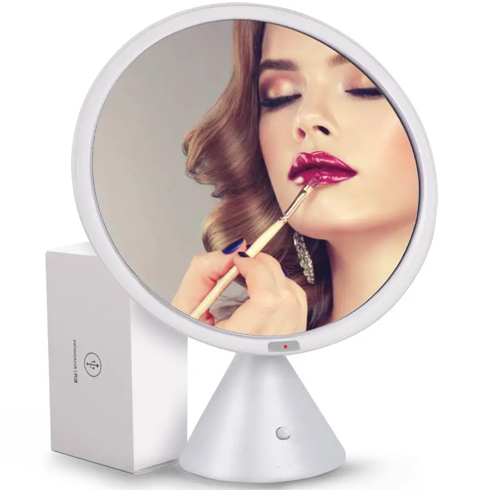 LED Makeup Mirror with Lights Cosmetic Beauty Vanity Large Tabletop Bathroom Make up | Обустройство дома