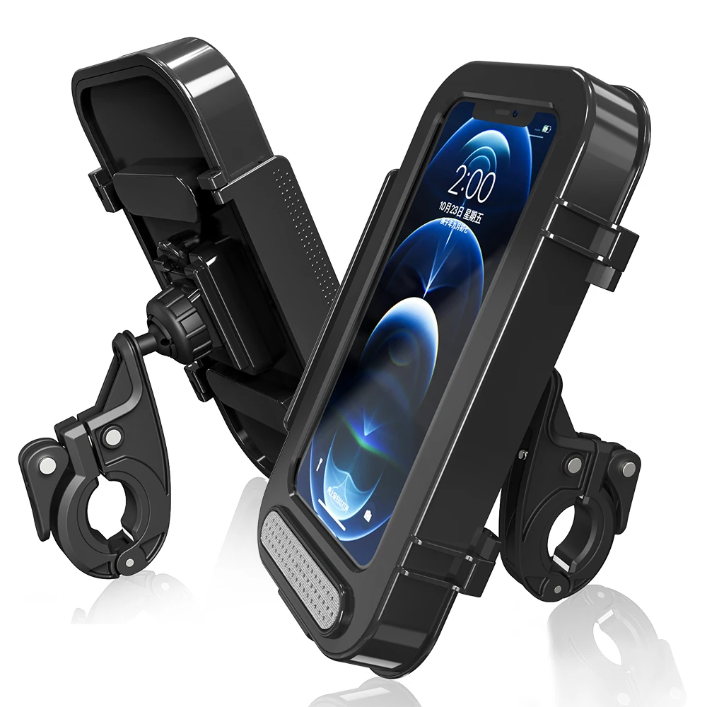 Bike Phone Holder Waterproof 360°Rotation Mobile Phone Holder for Bike Scooter Motorcycle Phone Mount with Face/Touch ID Bicycle
