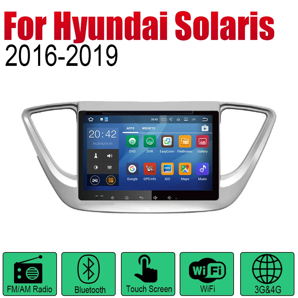 Автомобильный DVD GPS навигатор ZaiXi Android для Hyundai Solaris 2016 ~ 2019 проигрыватель навигация