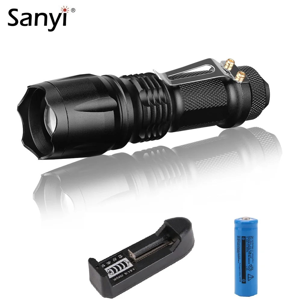 Регулируемый зум фокус мини фонарик 3 режима XPE светодиодный тактический