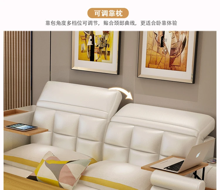 

Genuine Leather multifunctional massage bed frame modern Nordic camas ultimate bed lit beds muebles de