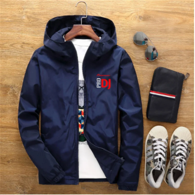 

2021 spring and summer new DJ printing hooded men's jacket men's casual windbreaker zipper thin hooded men's jacket