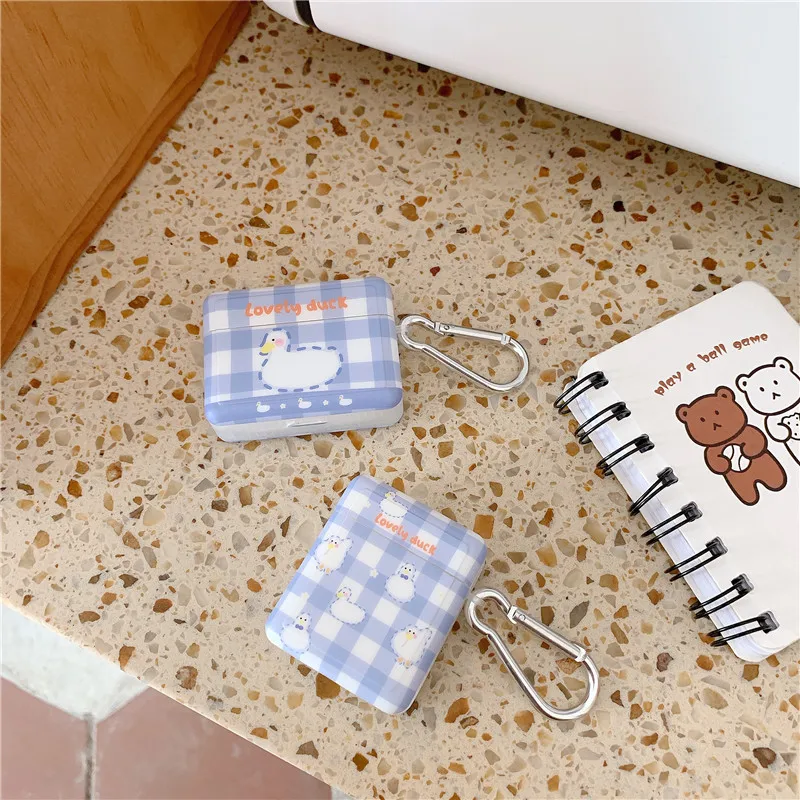 

Cute Funny Lovely Duck Earphone Cover For Apple AirPods 2/3 Case Silicone Headphones Protector Cases For air pod Charging Box