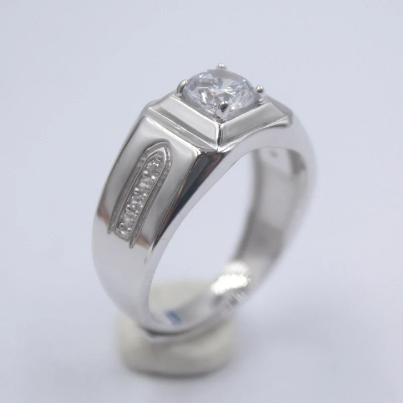 Кольцо из чистого искусственного серебра с цирконием для мужчин размер от 5 до 12